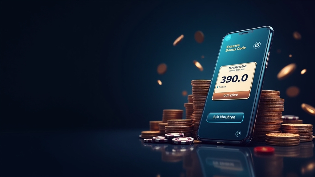 New player entering a no deposit code on a casino sign-up screen